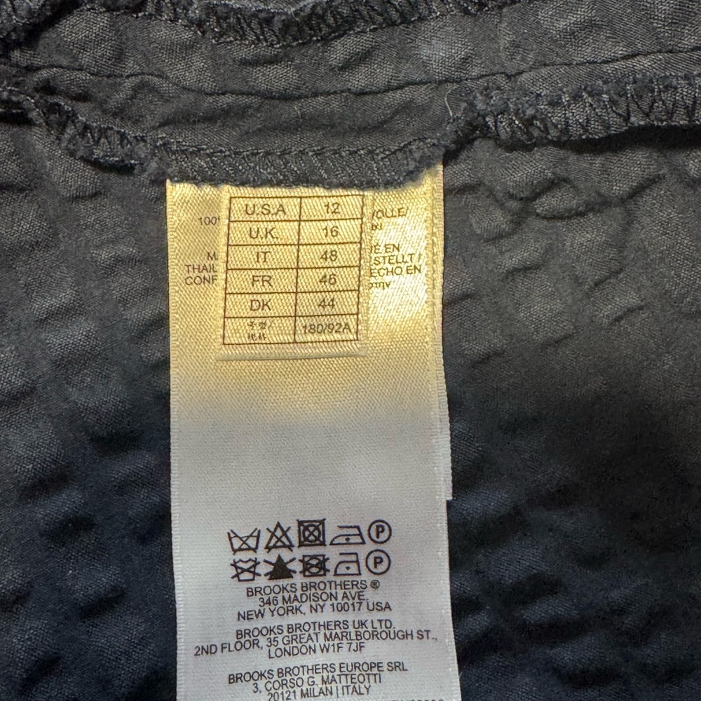 Brooks Brothers Navy Textured Short Sleeve Belted Dress - Picture 10 of 14